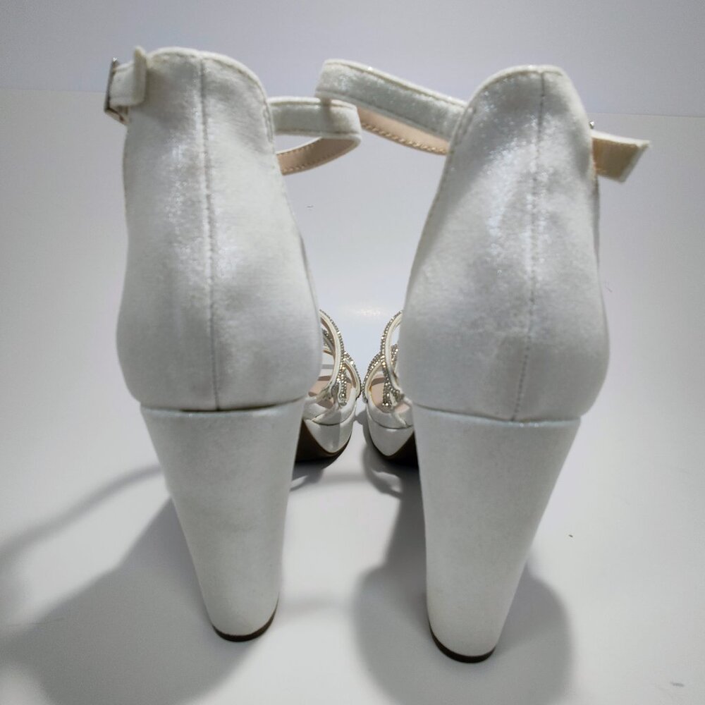 Sugar Women's Size 10M Petal‎ White Shimmer Block Heels NWOT - Picture 6 of 13